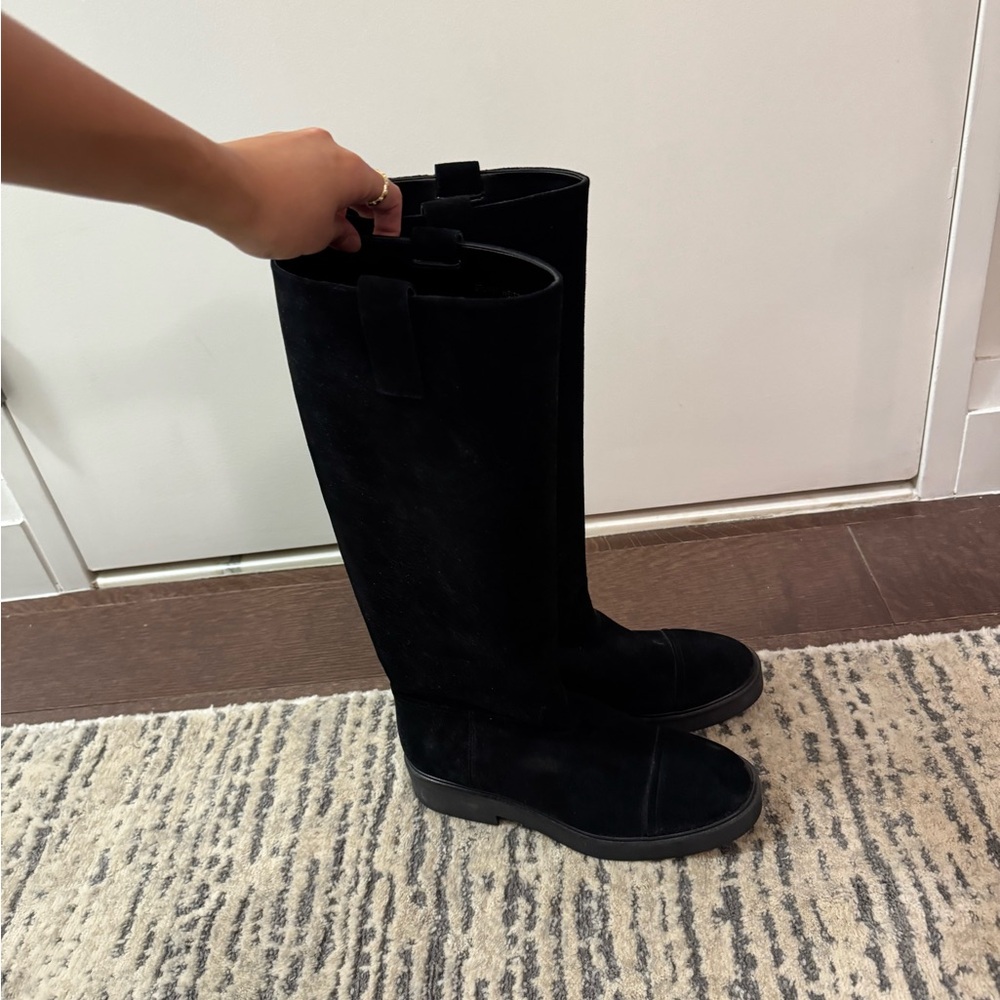 Stuart Weitzman tall black suede boots 8.5/39
